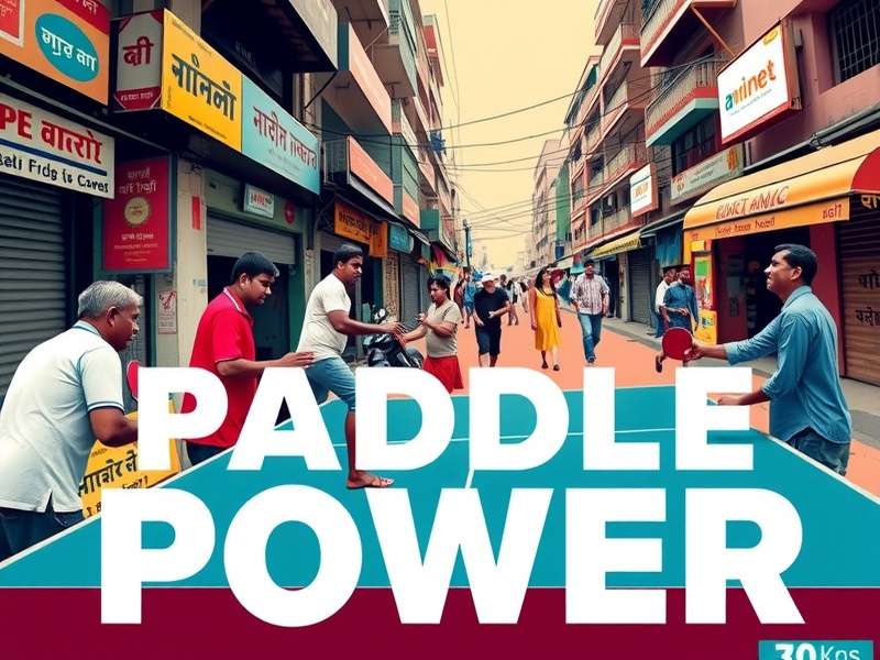 Mumbai Paddle Power cover art featuring vibrant Mumbai street table tennis scene